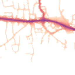 Daytime road noise heatmap for PO10 7EB