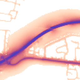 Daytime road noise heatmap for PO10 7FG