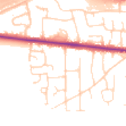 Daytime road noise heatmap for PO10 7JS