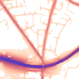 Daytime road noise heatmap for PO10 7QZ