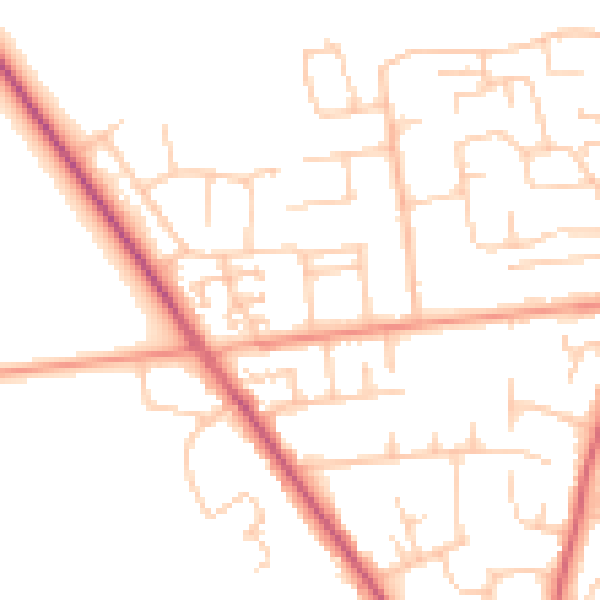Daytime road noise heatmap for PO10 7TJ