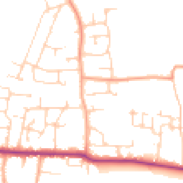 Daytime road noise heatmap for PO10 8FB