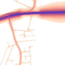 Daytime road noise heatmap for PO10 8JA