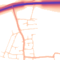 Daytime road noise heatmap for PO10 8NB