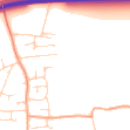 Daytime road noise heatmap for PO10 8NT