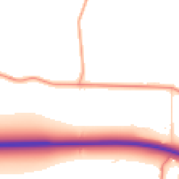 Daytime road noise heatmap for PO10 8RB