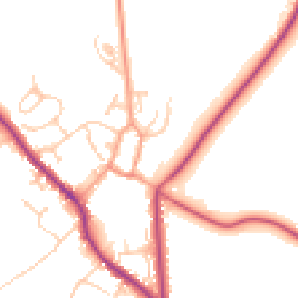 Daytime road noise heatmap for PO17 5AH