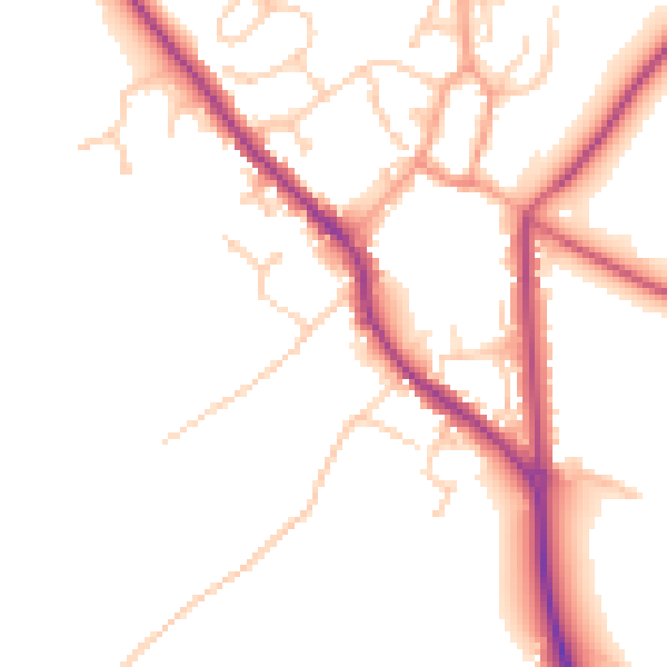 Daytime road noise heatmap for PO17 5AJ