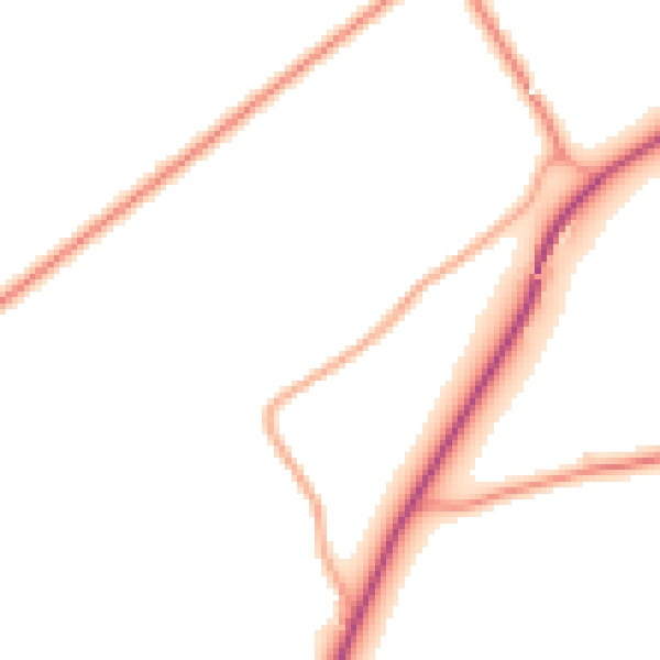 Daytime road noise heatmap for PO17 5AU