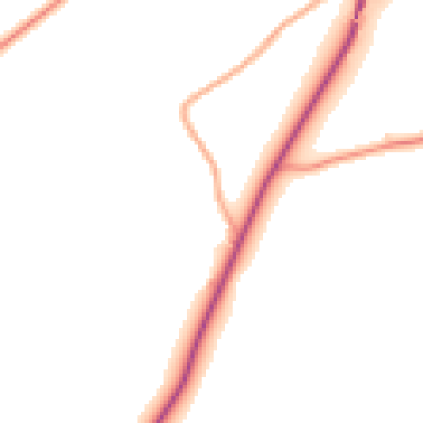 Daytime road noise heatmap for PO17 5AX
