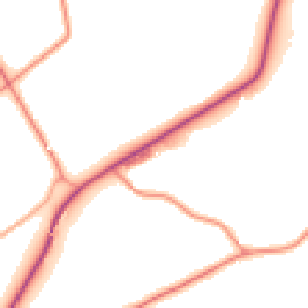 Daytime road noise heatmap for PO17 5BA