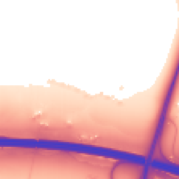 Daytime road noise heatmap for PO17 5BN