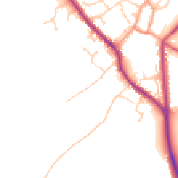 Daytime road noise heatmap for PO17 5BQ