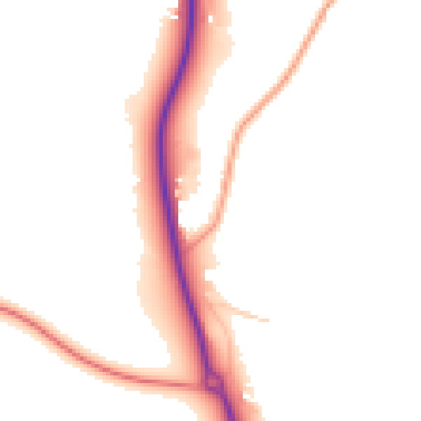 Daytime road noise heatmap for PO17 5BS