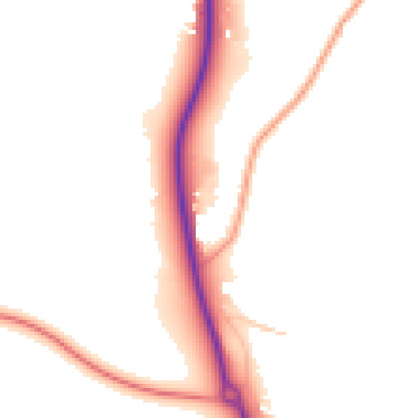 Daytime road noise heatmap for PO17 5BT