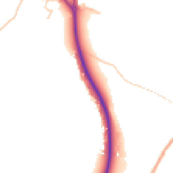 Daytime road noise heatmap for PO17 5BX