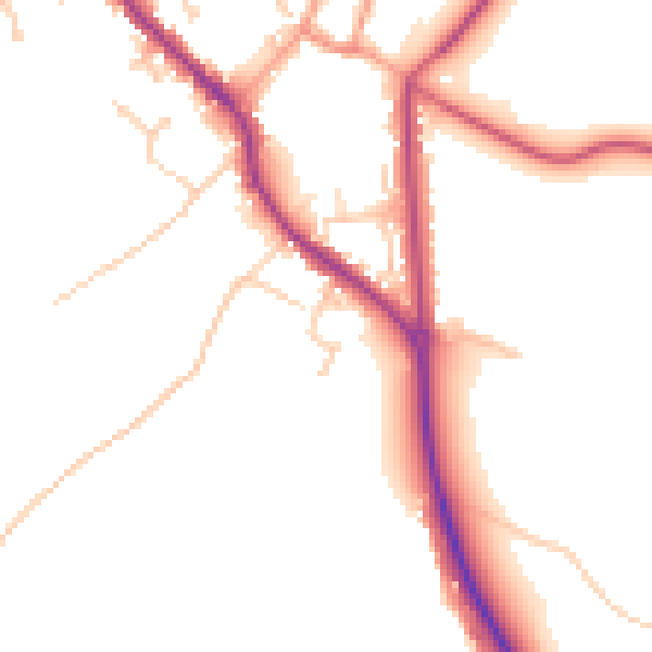 Daytime road noise heatmap for PO17 5BZ