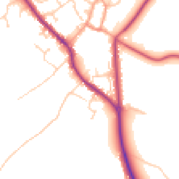Daytime road noise heatmap for PO17 5DB
