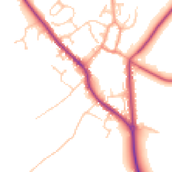 Daytime road noise heatmap for PO17 5DE