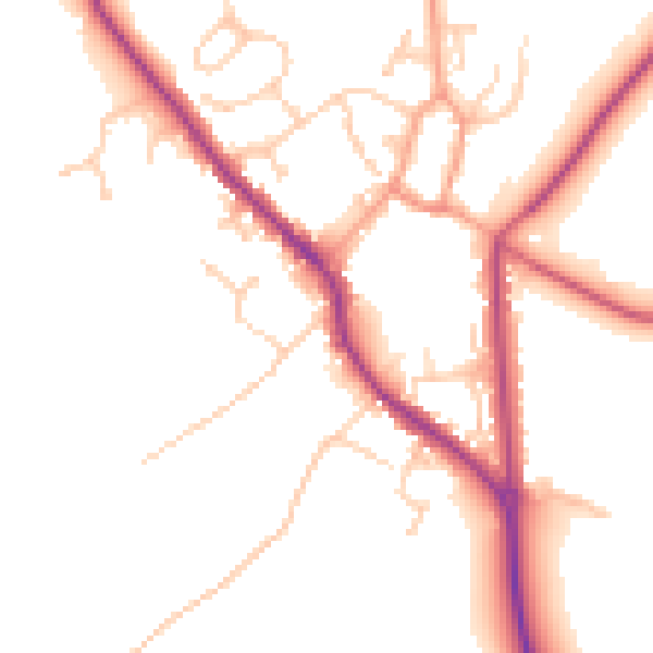 Daytime road noise heatmap for PO17 5DF