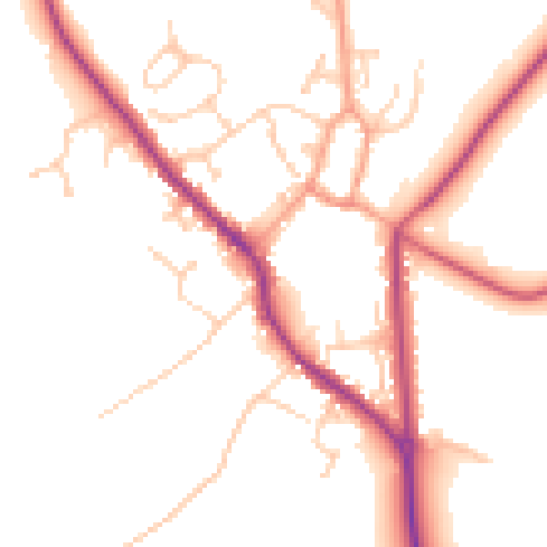 Daytime road noise heatmap for PO17 5DJ