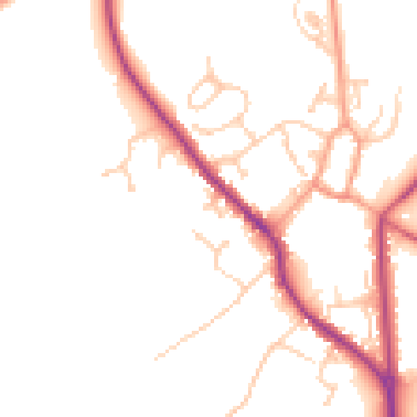 Daytime road noise heatmap for PO17 5FN