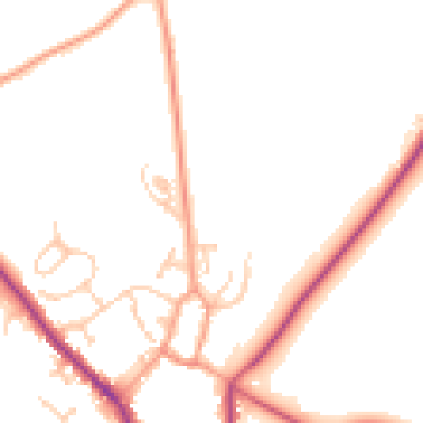 Daytime road noise heatmap for PO17 5GW