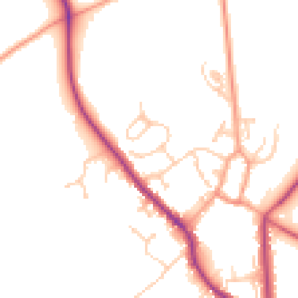 Daytime road noise heatmap for PO17 5HJ