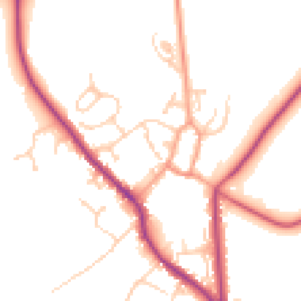 Daytime road noise heatmap for PO17 5JR
