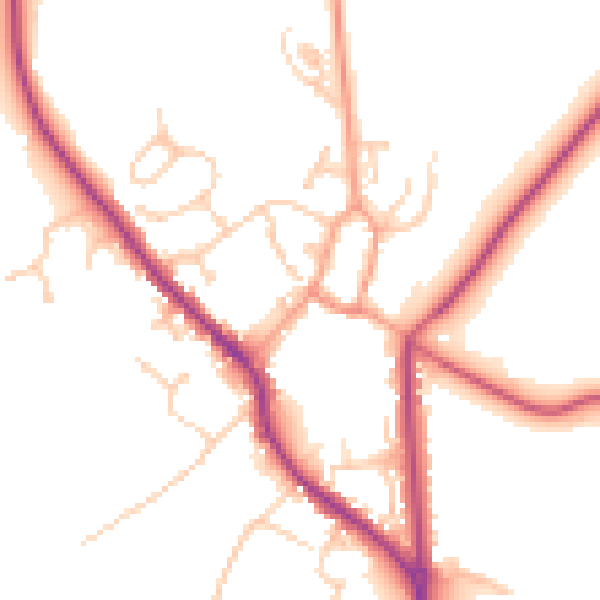Daytime road noise heatmap for PO17 5JT