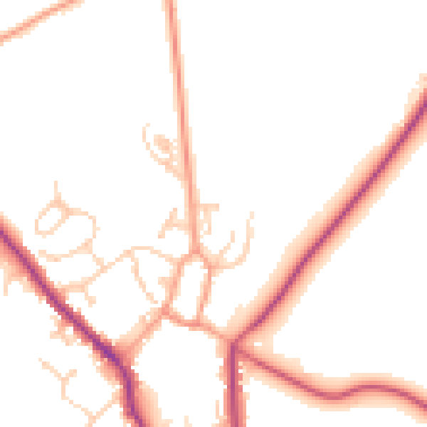 Daytime road noise heatmap for PO17 5LB