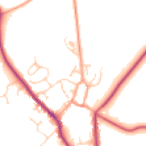 Daytime road noise heatmap for PO17 5LD