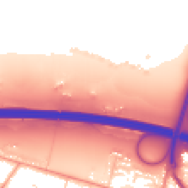 Daytime road noise heatmap for PO17 5LW