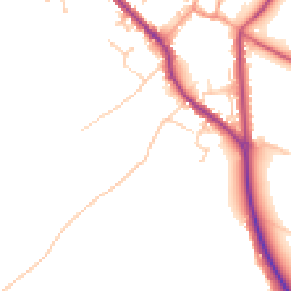 Daytime road noise heatmap for PO17 5ND