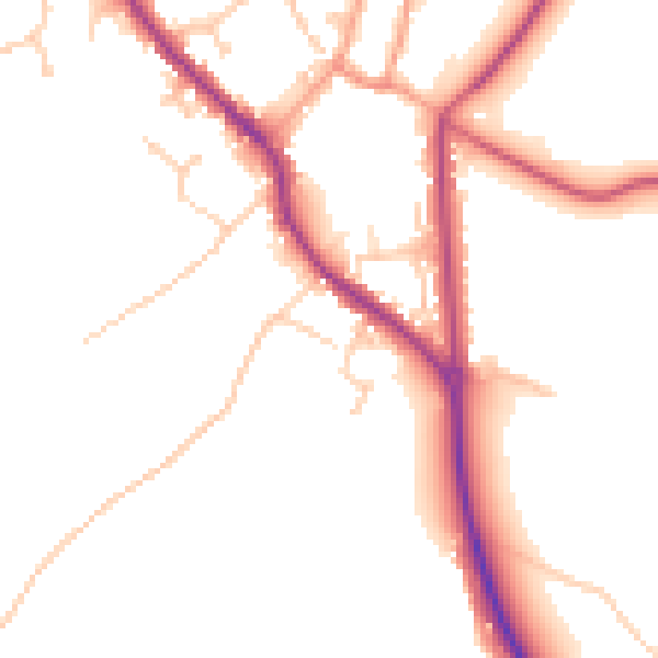 Daytime road noise heatmap for PO17 5NF