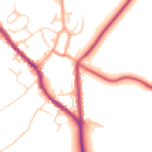 Daytime road noise heatmap for PO17 5PF