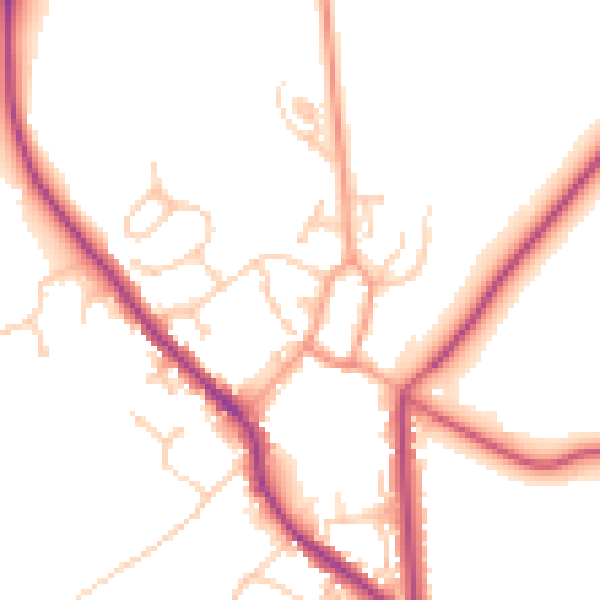 Daytime road noise heatmap for PO17 5QH
