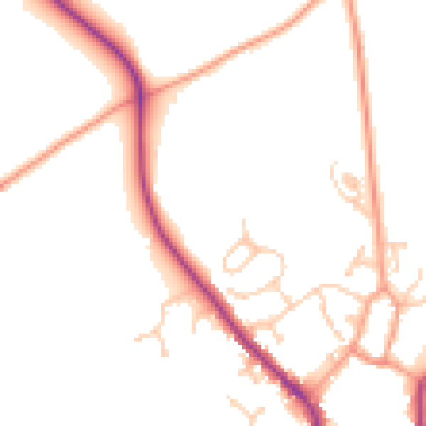 Daytime road noise heatmap for PO17 5QL