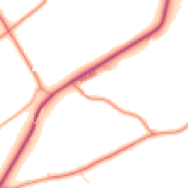 Daytime road noise heatmap for PO17 6AY