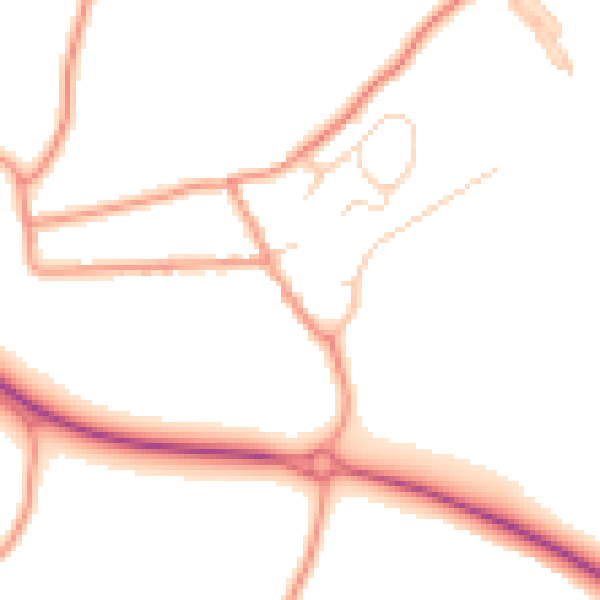 Daytime road noise heatmap for PO17 6EB