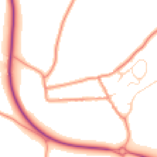Daytime road noise heatmap for PO17 6EQ