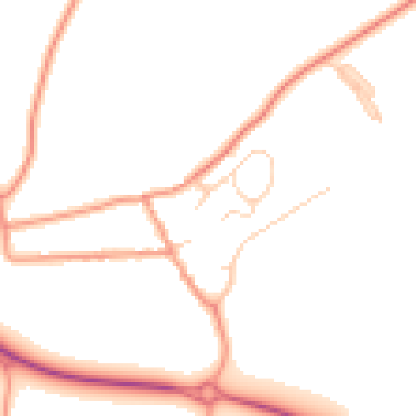 Daytime road noise heatmap for PO17 6EY