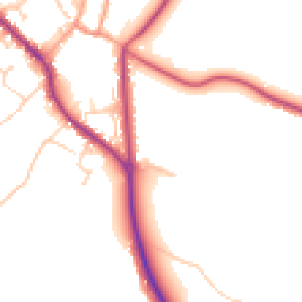 Daytime road noise heatmap for PO17 6FF