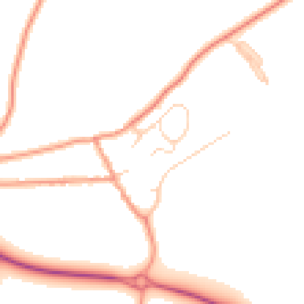 Daytime road noise heatmap for PO17 6HD