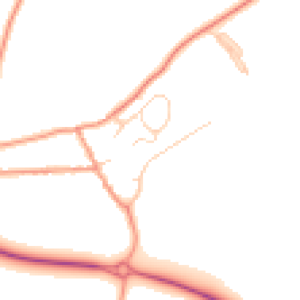 Daytime road noise heatmap for PO17 6HE