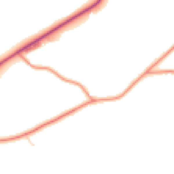 Daytime road noise heatmap for PO17 6JY