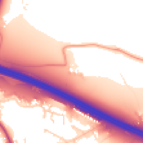 Daytime road noise heatmap for PO17 6LU