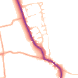 Daytime road noise heatmap for PO18 0BZ