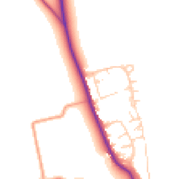 Daytime road noise heatmap for PO18 0DF