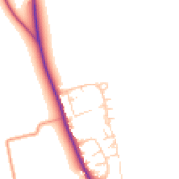 Daytime road noise heatmap for PO18 0DH